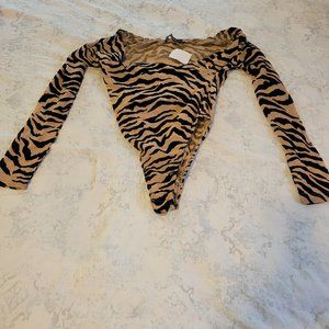 Leopard printed brown tiger body suit